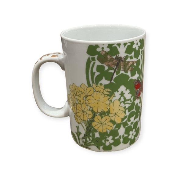 World Market Ceramic Butterfly, Dragonfly, Floral 12oz. Coffee/Tea Mug - Picture 4 of 7